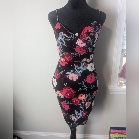 Charlotte Russe Dresses | Charlotte Russe Asymmetrical Mini Dress | Color: Black/Pink | Size: Xs